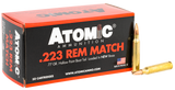 Atomic Ammunition .223 Remington Match 77 gr HPBT Loaded in NEW Brass  50 Round