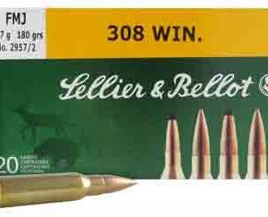 Sellier & Bellot 308 Winchester Ammunition 180 Grain Full Metal Jacket 20 rounds