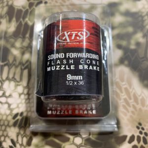 XTS- Sound Forwarding Flash Cone Muzzle Brake 9mm 1/2x36 Length 1.75" OD 1.245" Weight 1.5oz Slim Style