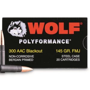 Wolf Polyformance 300 AAC Blackout Ammo 145gr FMJ 20 Rounds