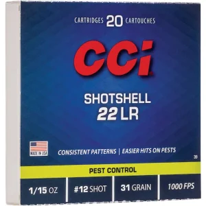 CCI Shotshell 22LR Ammo 31 Grain #12 Lead Shot Box of 20