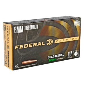 Federal Gold Medal Brass 6mm Creedmoor 107 Grain 20-Rounds