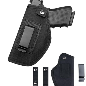 Universal Concealed Carry Holster IWB/OWB Black, Fits subcompact/compact/full size pistols