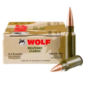Wolf Performance Military Classic 6.5 Grendel Ammunition 20 Rounds FMJ 100 Grain